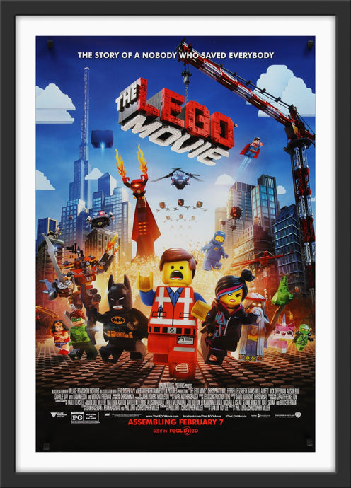 An original movie poster for the 2014 film The Lego Movie