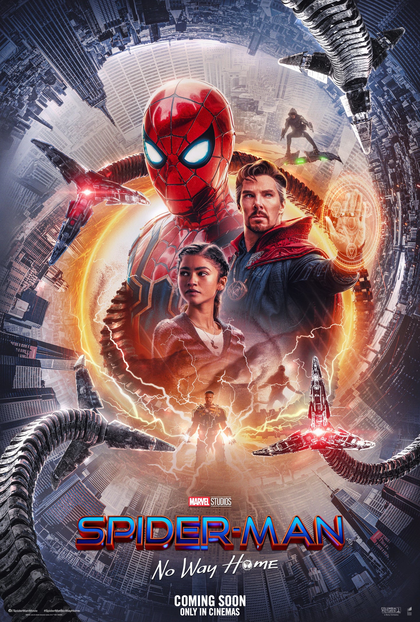 An original movie poster for the Marvel film Spider-Man No Way Home