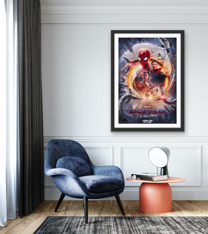 An original movie poster for the Marvel film Spider-Man No Way Home