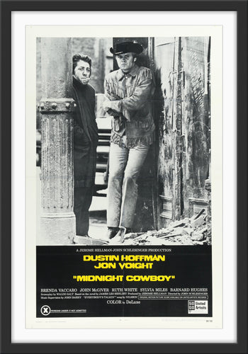 An original X rated movie poster for the film Midnight Cowboy