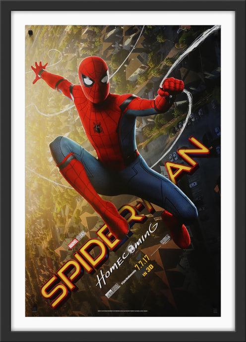 An original movie poster for the Marvel film Spider-Man Homecoming