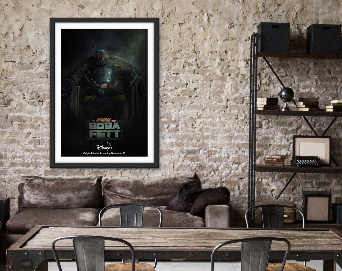 An original poster for the Disney+ Star Wars TV series The Book of Boba Fett