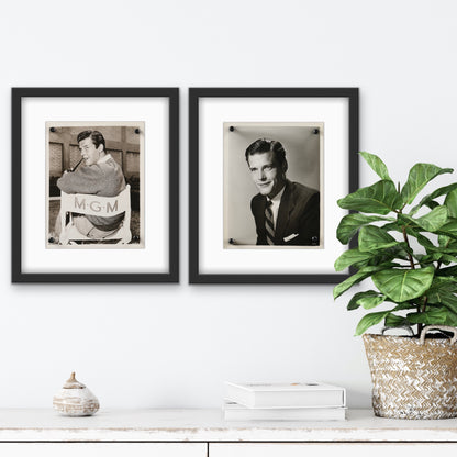 A pair of photos of Roger Moore from the 1950s