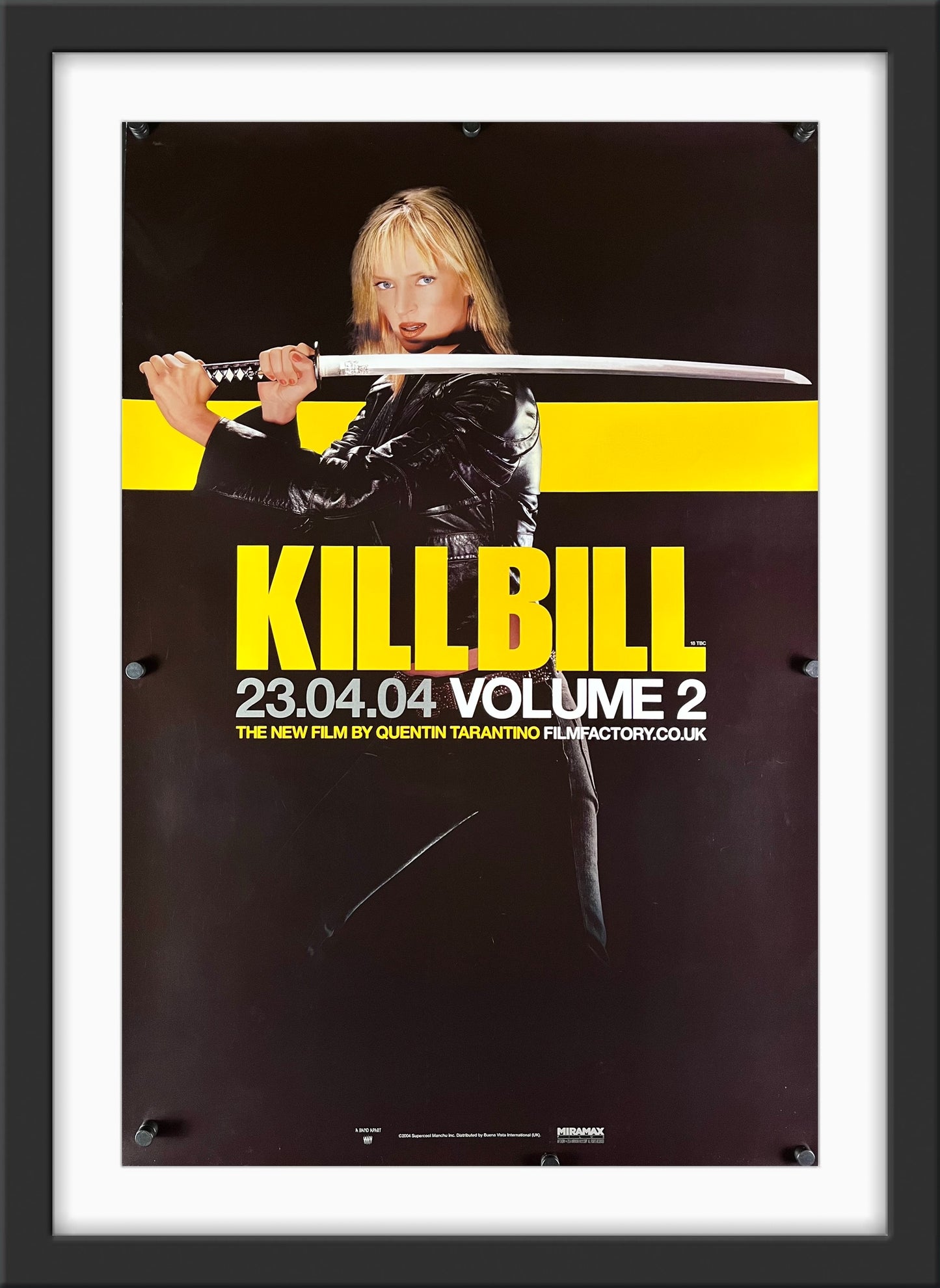 An original English double crown movie poster for the Quentin Tarantino film Kill Bill volume 2