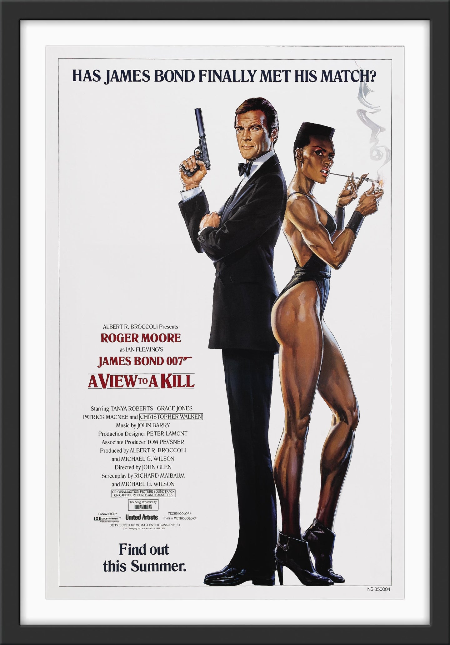 An original movie poster for the James Bond film A View To A KillAn original movie poster for the James Bond film A View To A Kill