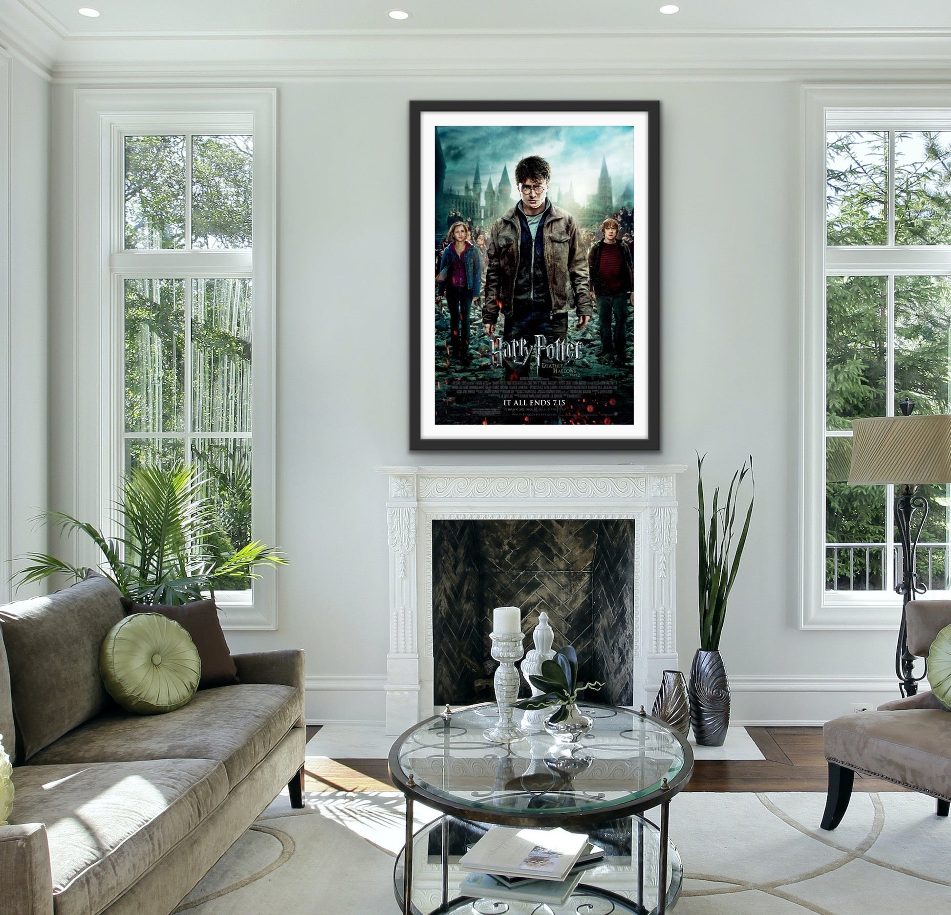 An original movie poster for the Wizarding World film Harry Potter and the Deathly Hallows Part 2