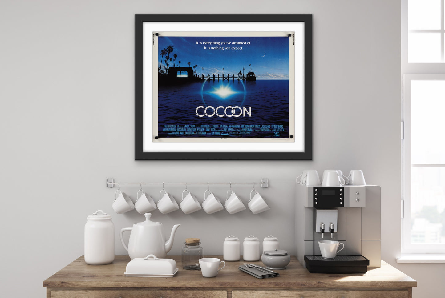 An original movie poster for the sci-fi film Cocoon