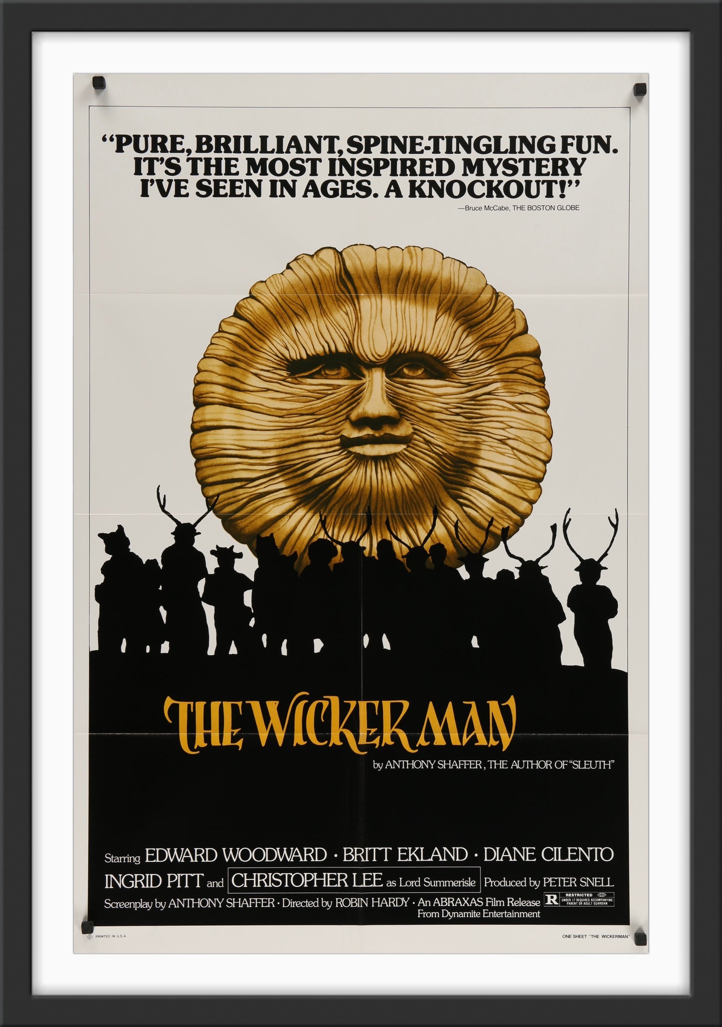 An original movie poster for the British horror film The Wicker Man