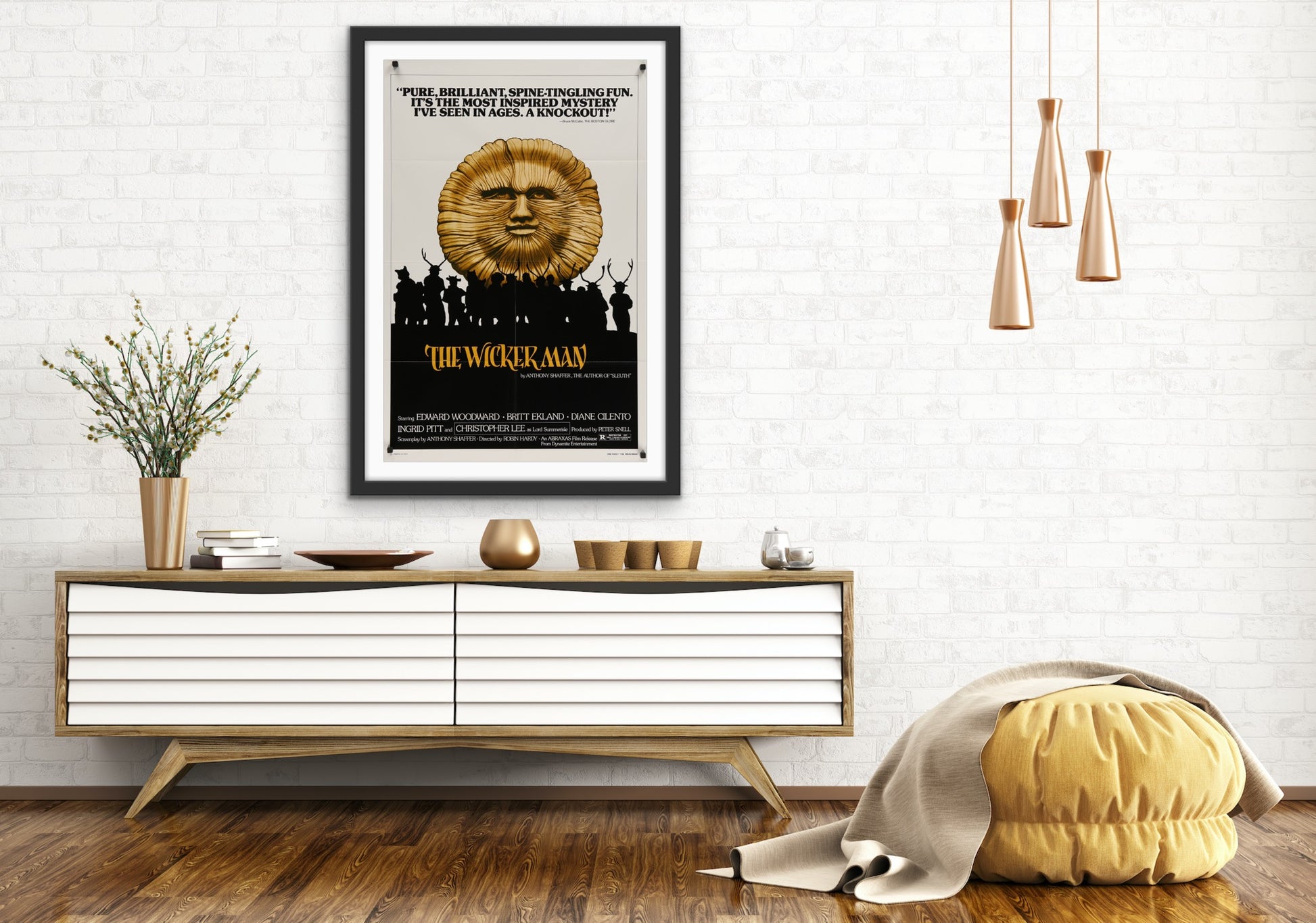 An original movie poster for the British horror film The Wicker Man