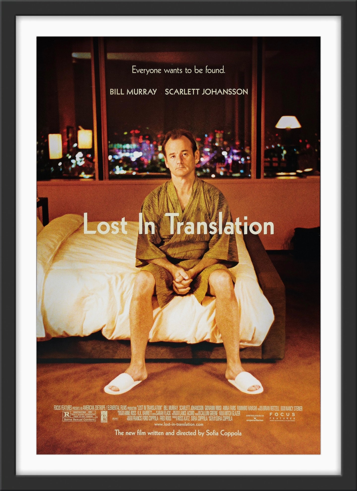 An original movie poster for the film Lost In Translation