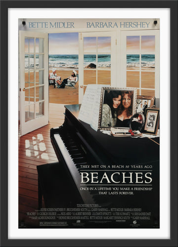 An original movie poster for the Bette Midler film Beaches