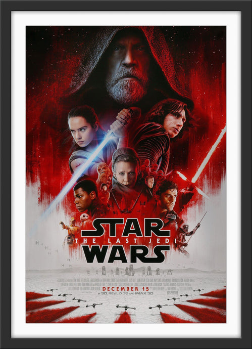 An original movie poster for the Star Wars film The Last Jedi, episode 8