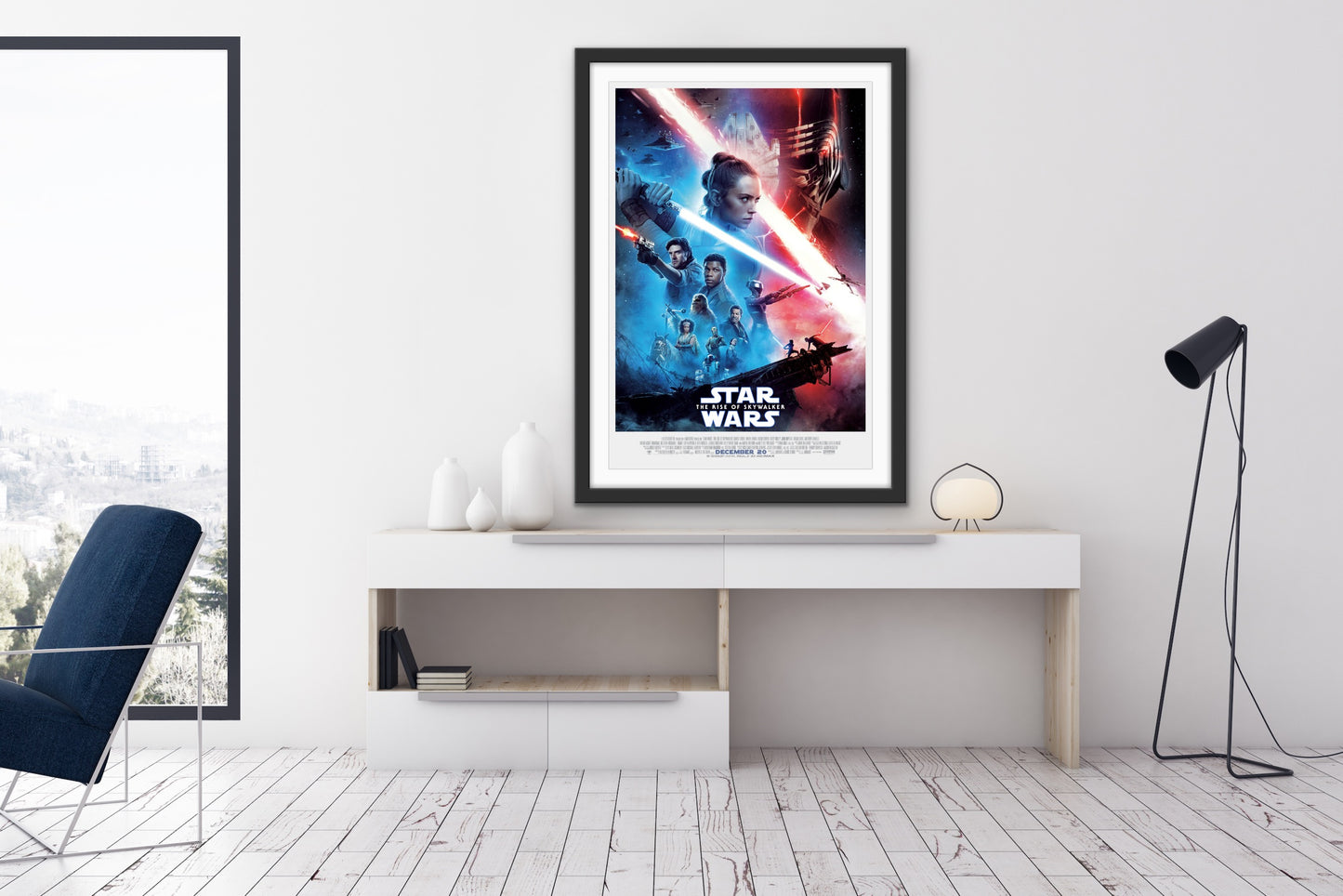 An original movie poster for the Star Wars film The Rise of Skywalker