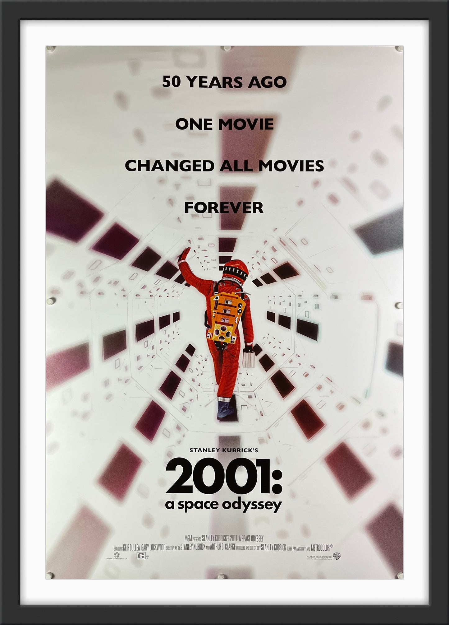 An original movie poster for the Stanley Kubrick film 2001: A Space Odyssey