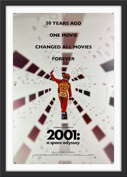 An original movie poster for the Stanley Kubrick film 2001: A Space Odyssey