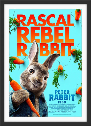 An original movie poster for the film Peter Rabbit, based on the stories of Beatrix Potter and starring James Corden
