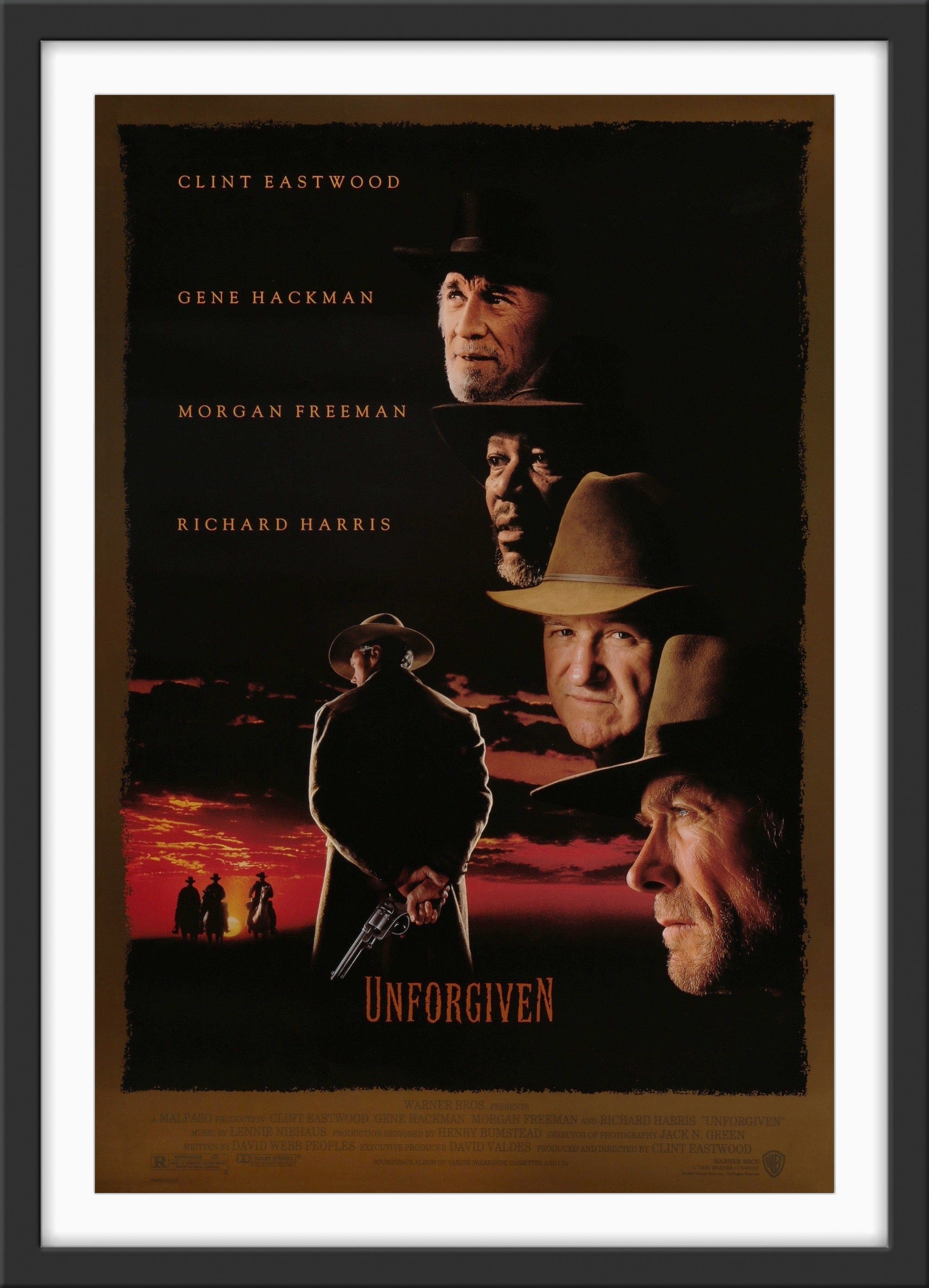An original movie poster for the Clint Eastwood film Unforgiven