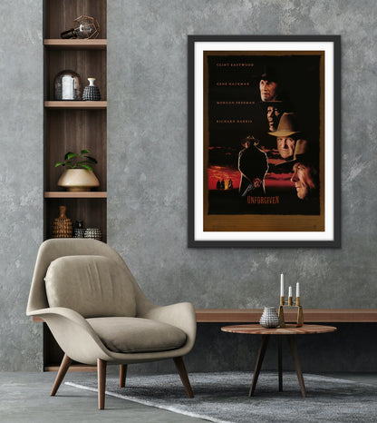 An original movie poster for the Clint Eastwood film Unforgiven