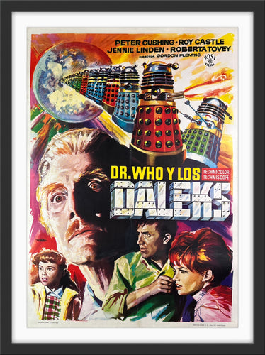 An original Spanish movie poster for the film Dr Who and the Daleks