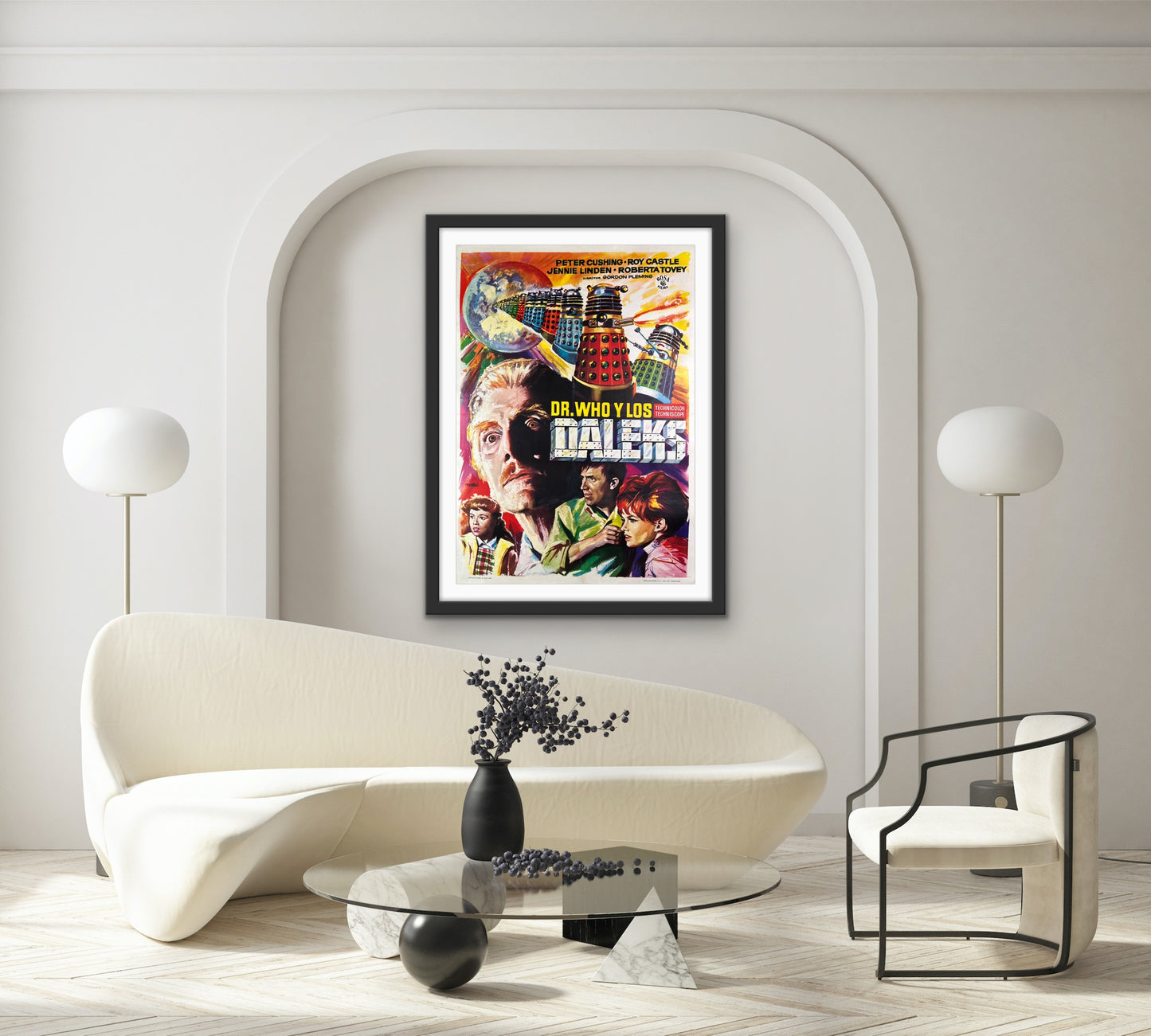 An original Spanish movie poster for the film Dr Who and the Daleks
