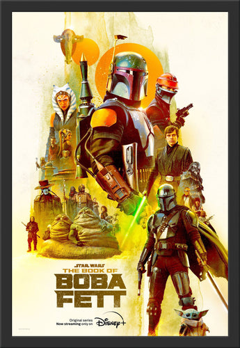 An original movie poster for the Disney+ TV series The Book of Boba Fett