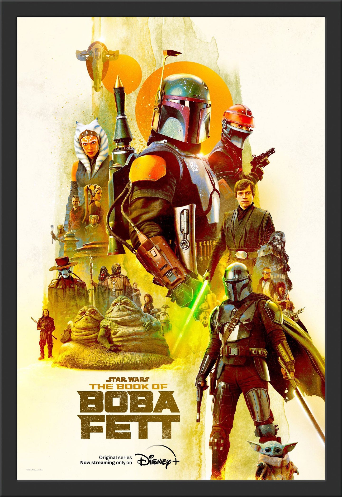 An original movie poster for the Disney+ TV series The Book of Boba Fett