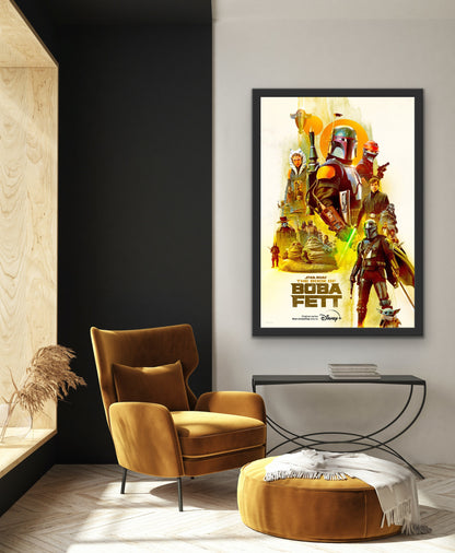 An original movie poster for the Disney+ TV series The Book of Boba Fett