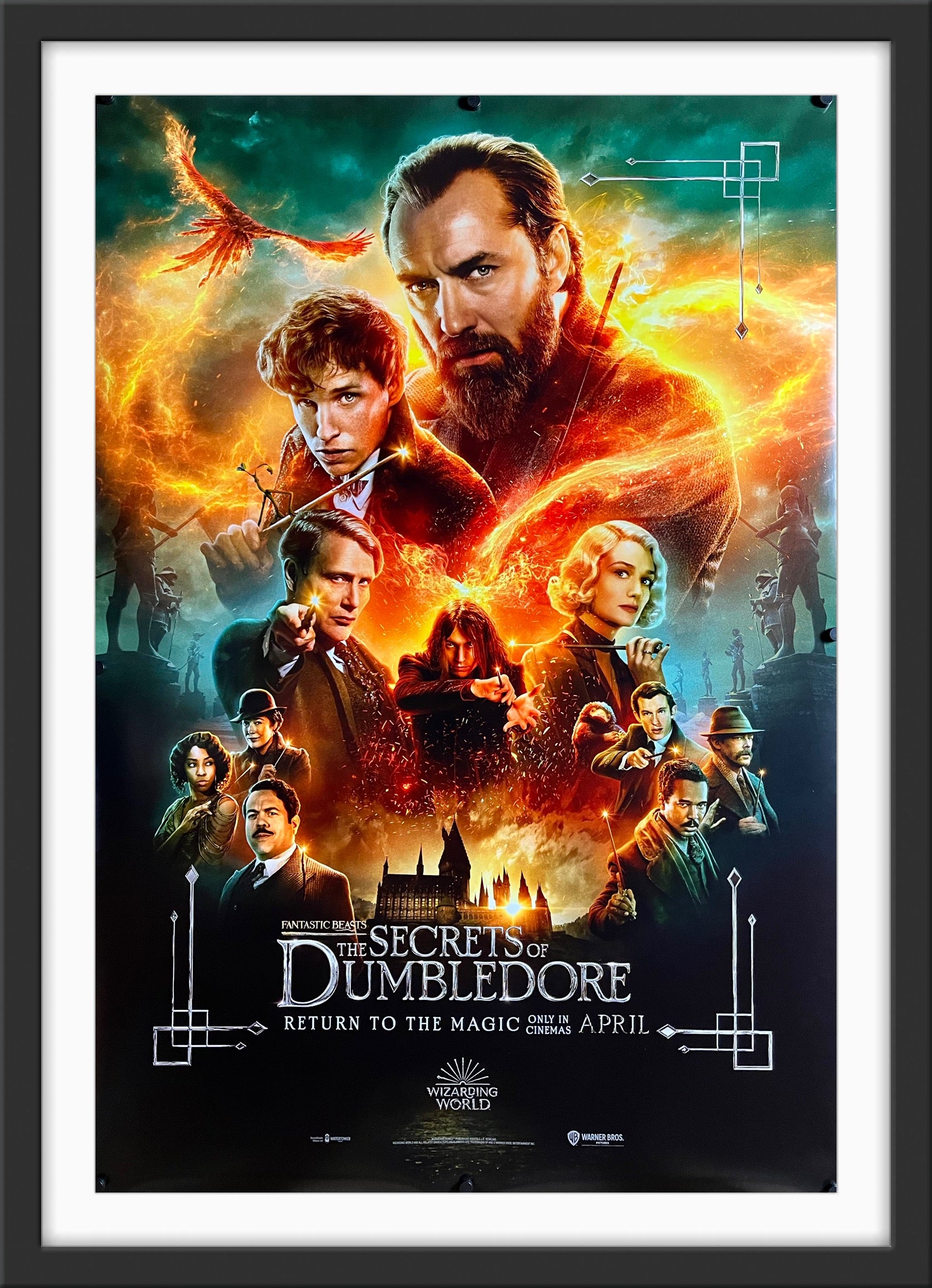 An original movie poster for the Wizarding World film Fantastic Beasts The Secrets of Dumbledore