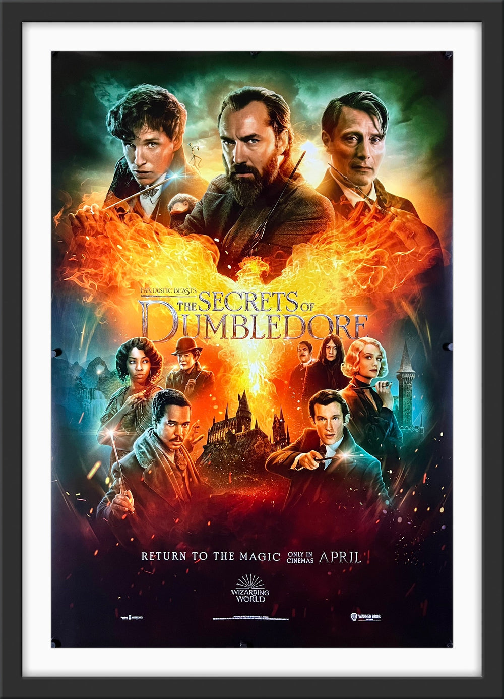 An original movie poster for the Wizarding World film Fantastic Beasts The Secrets of Dumbledore