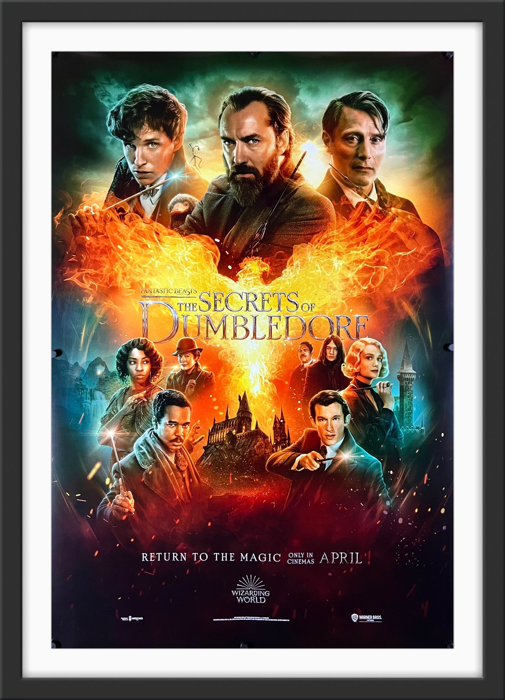 An original movie poster for the Wizarding World film Fantastic Beasts The Secrets of Dumbledore