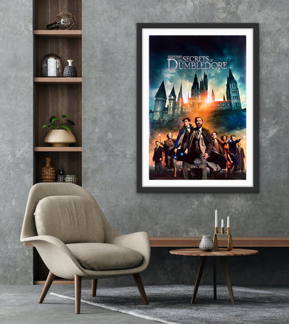 An original movie poster for the Wizarding World film Fantastic Beasts The Secrets of Dumbledore