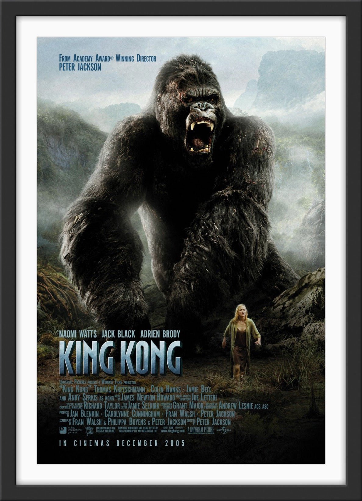 An original movie poster for the 2005 Peter Jackson film King Kong