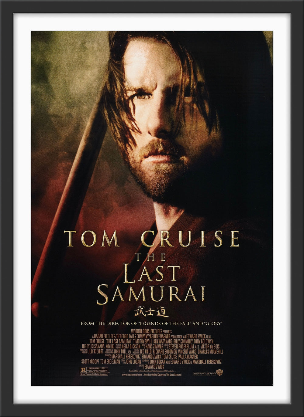 An original movie poster for the Tom Cruise film The Last Samurai