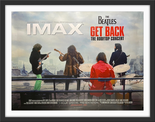 An original UK quad movie poster for The Beatles film Get Back: The Rooftop Concert