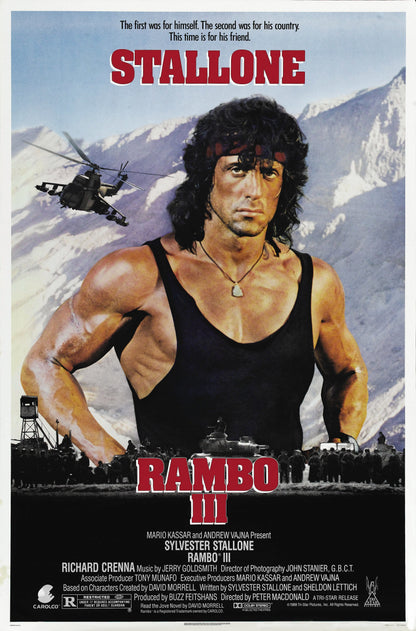 An original movie poster for the Sylvester Stallone film Rocky III / 3