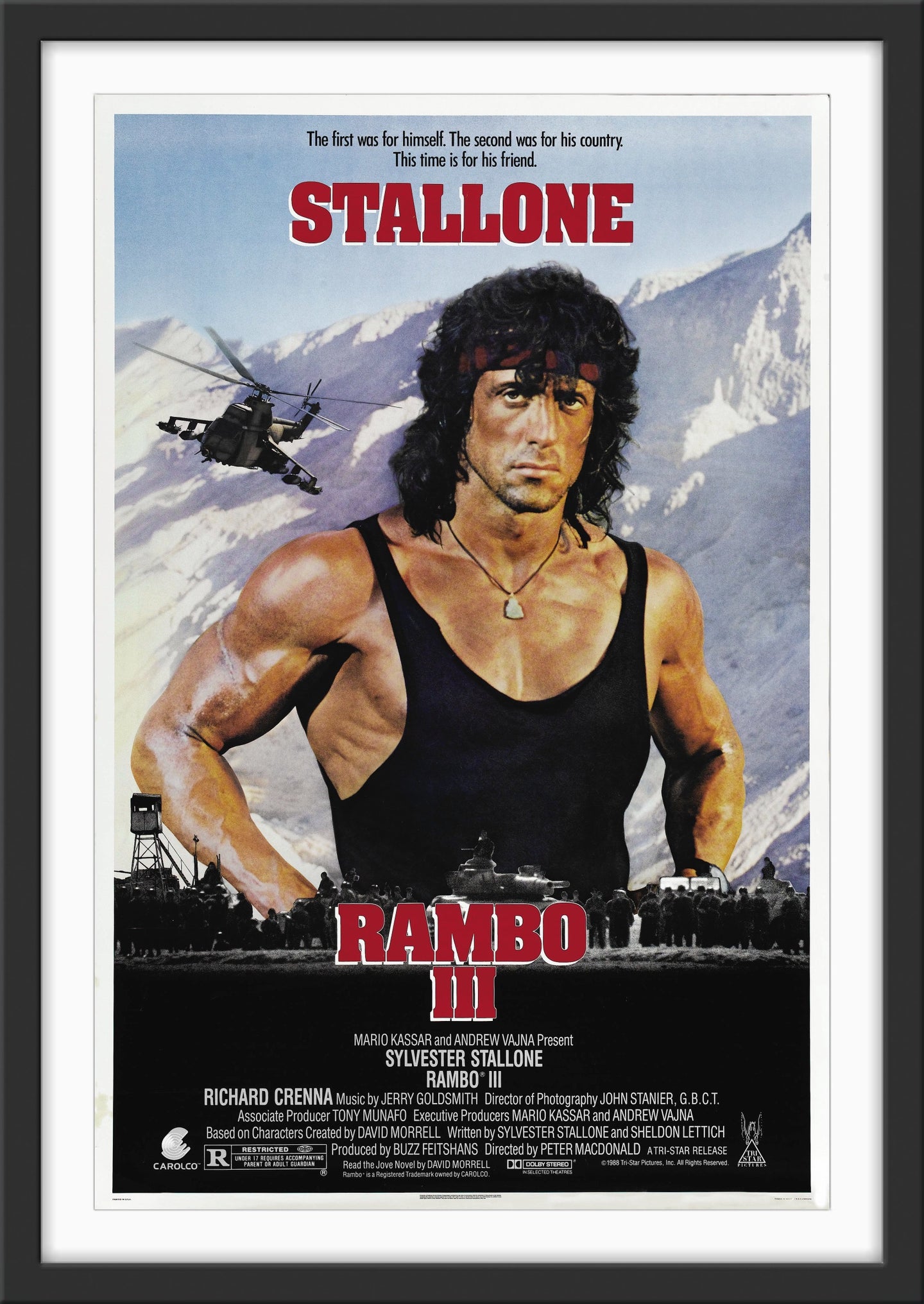 An original movie poster for the Sylvester Stallone film Rocky III / 3