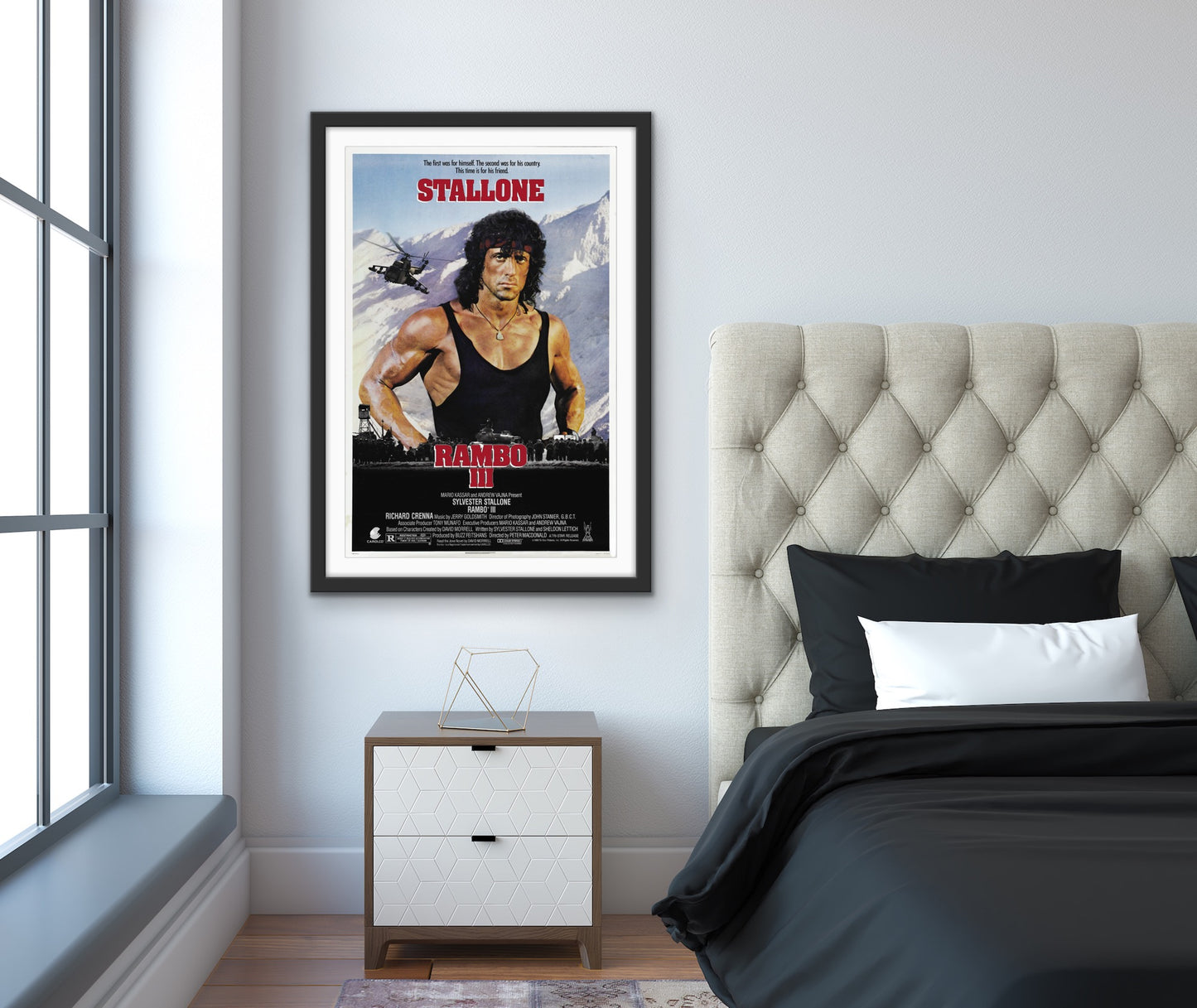 An original movie poster for the Sylvester Stallone film Rocky III / 3