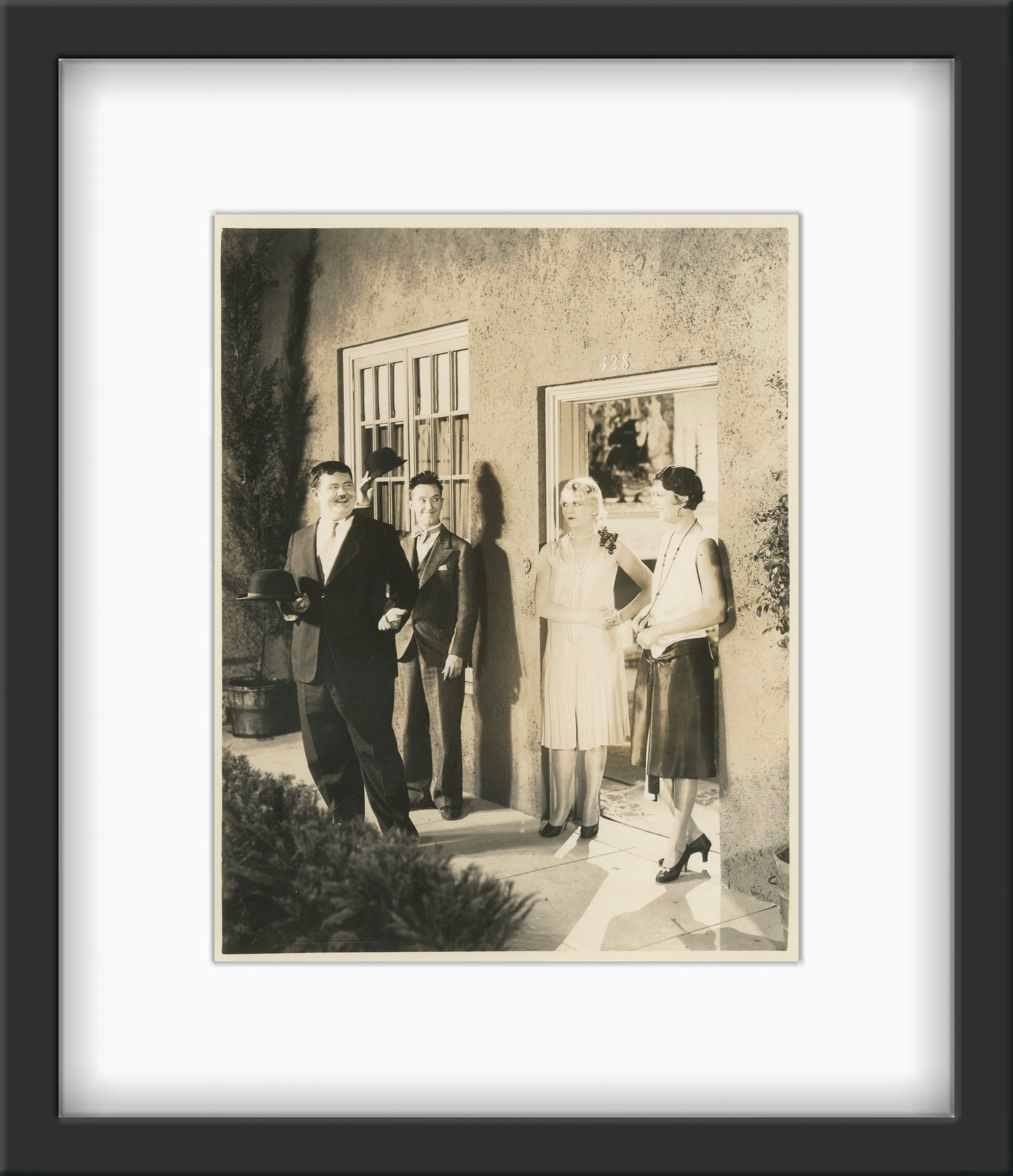 An original theatrical still from the Laurel and Hardy film We Faw Down