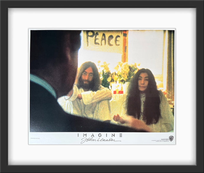 An original 11x14 lobby card for the John Lennon film Imagine
