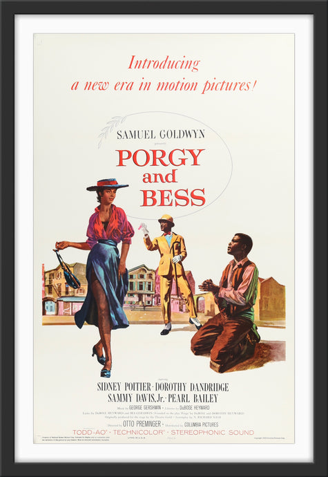 An original movie poster for the Sidney Poitier film Porgy and Bess