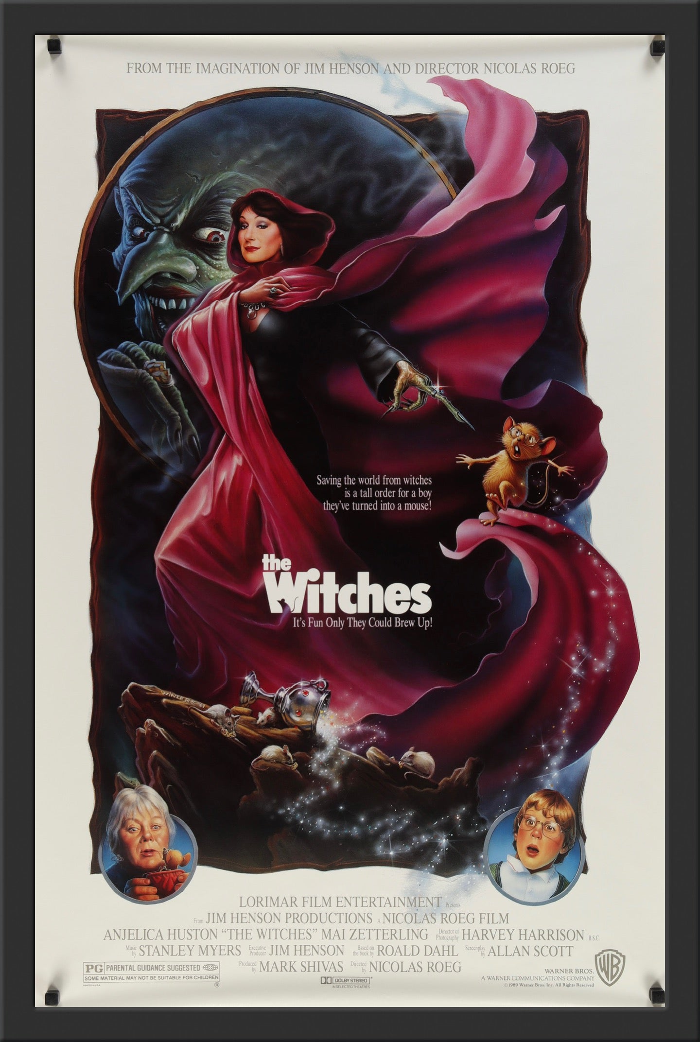 An original movie poster for the Jim Henson film The Witches
