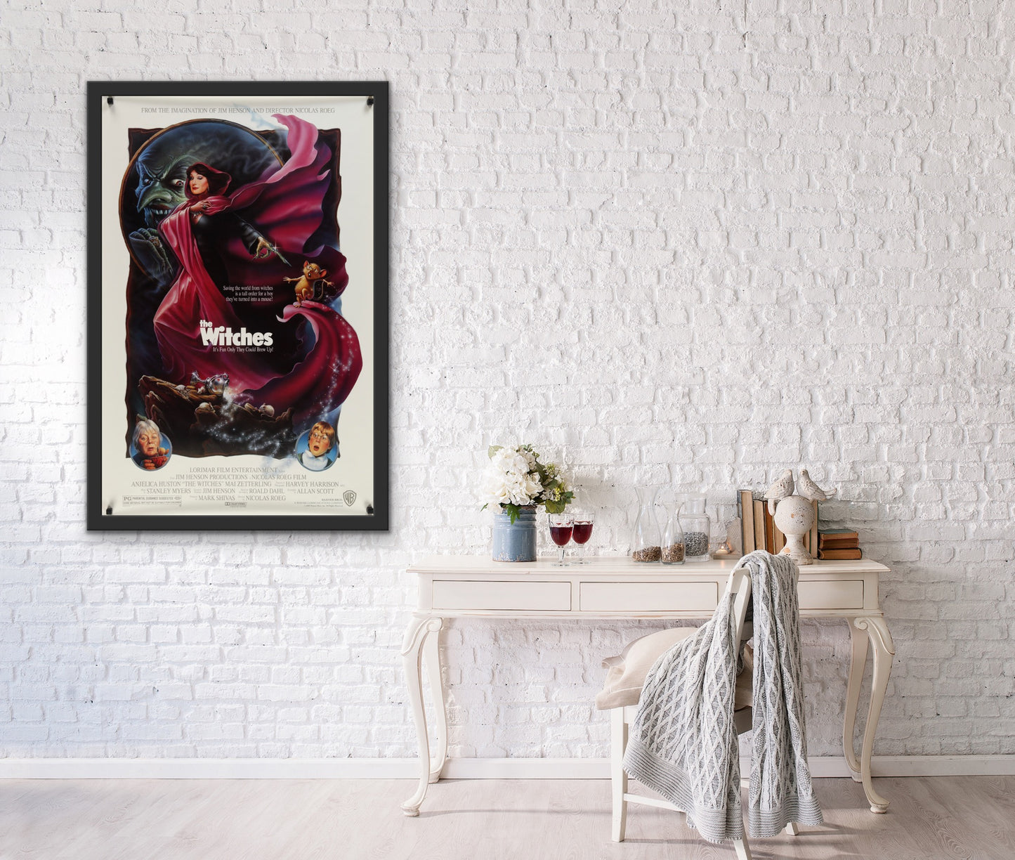 An original movie poster for the Jim Henson film The Witches