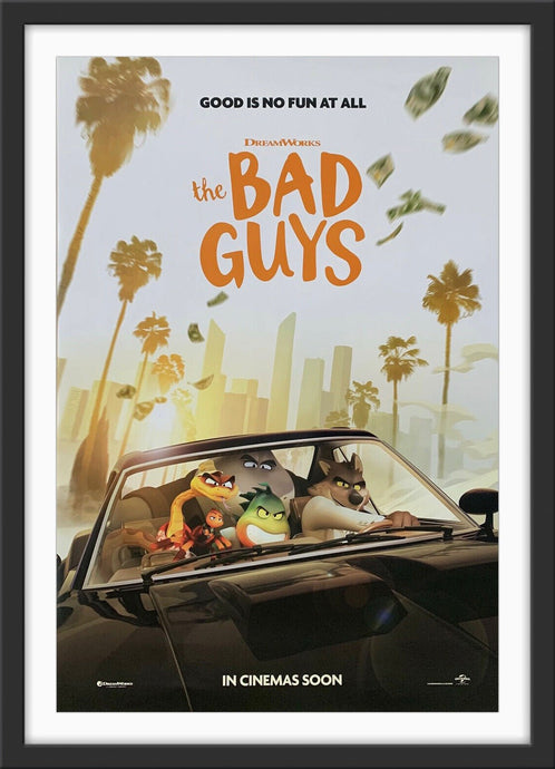 An original movie poster for the Dreamworks' animated film The Bad Guys
