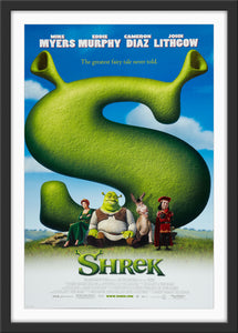 An original movie poster for the film Shrek