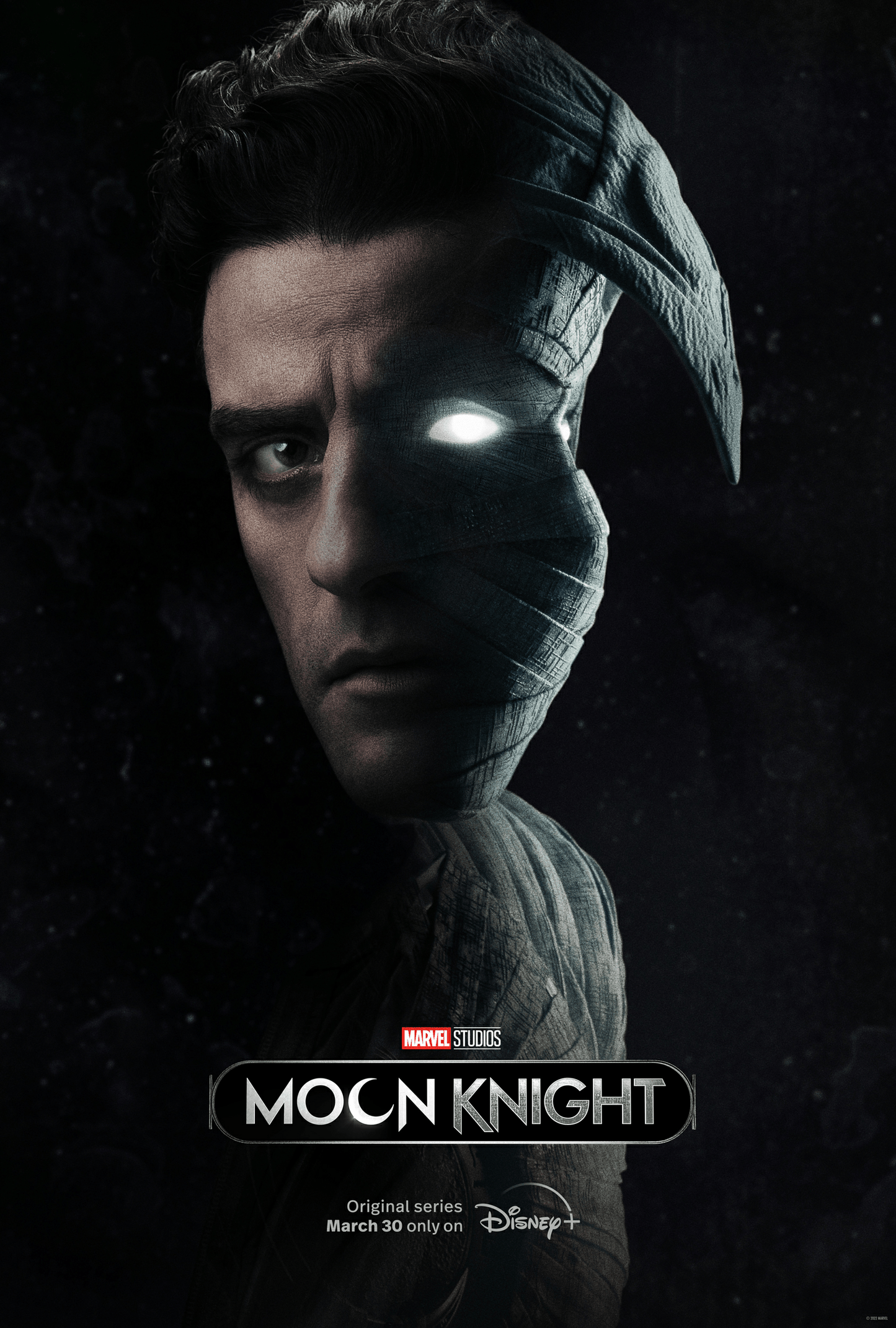 An original one sheet poster for the Marvel Disney+ TV series Moon Knight