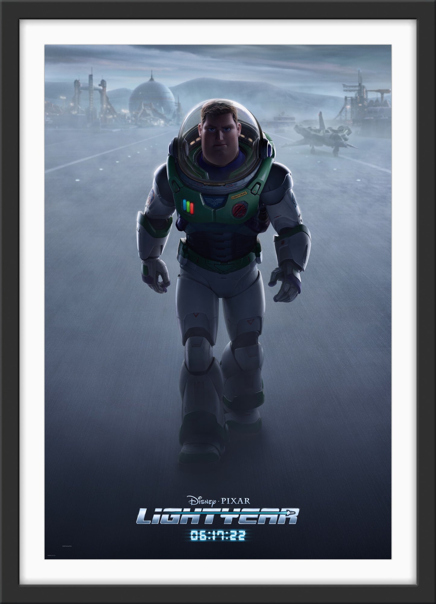 An original movie poster for the Disney and Pixar film Lightyear