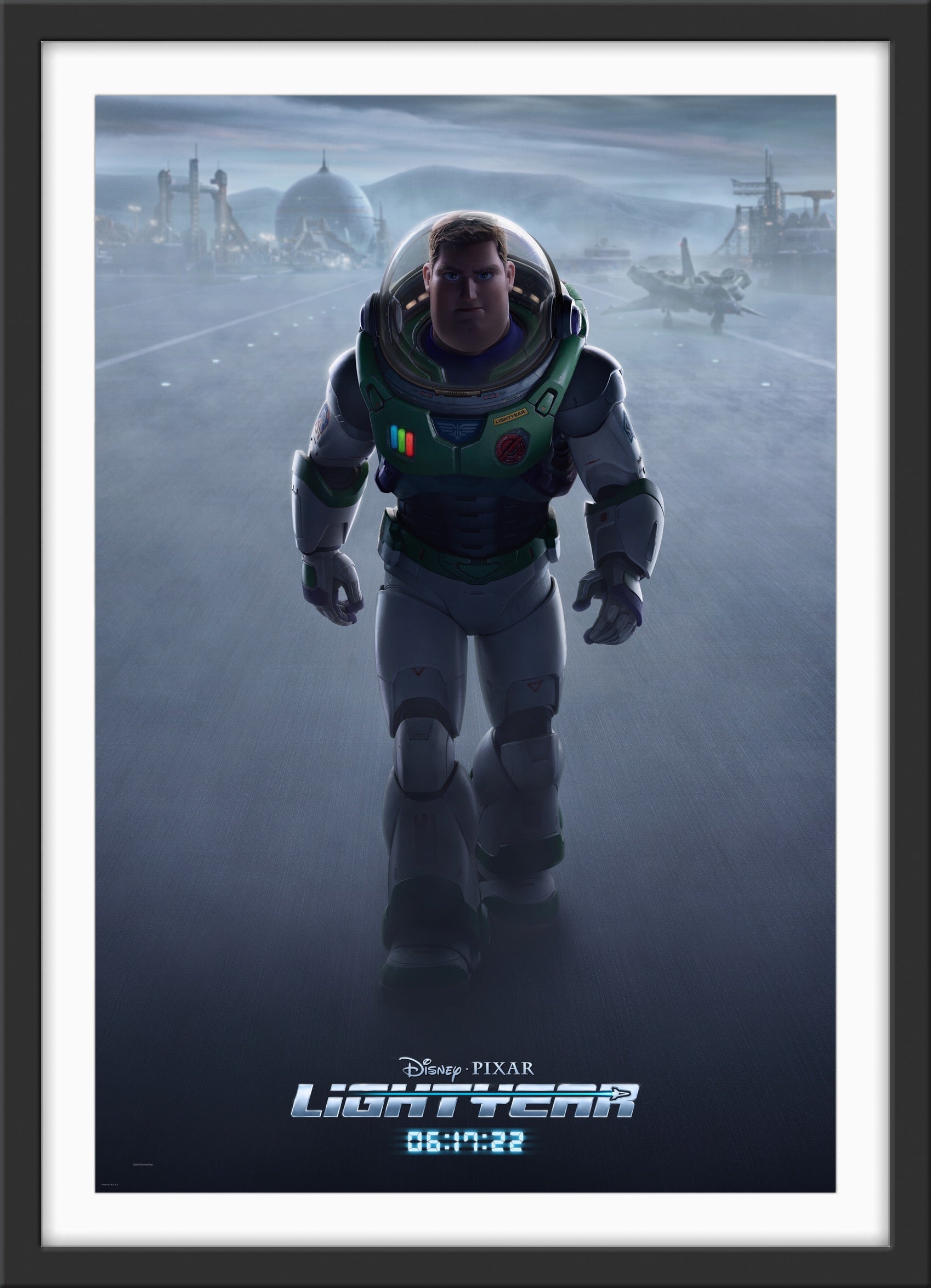An original movie poster for the Disney and Pixar film Lightyear