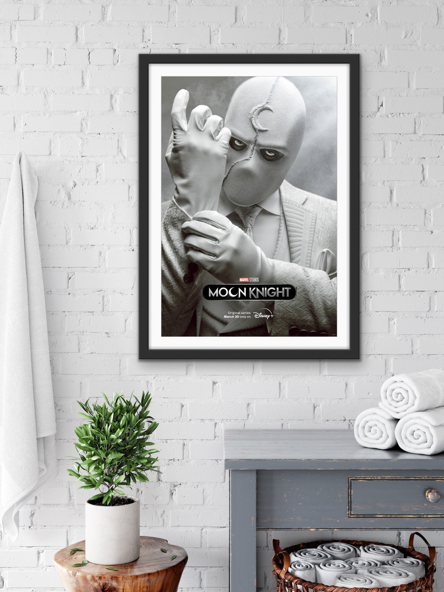 An original movie poster for the Marvel Disney+ series Moon Knight