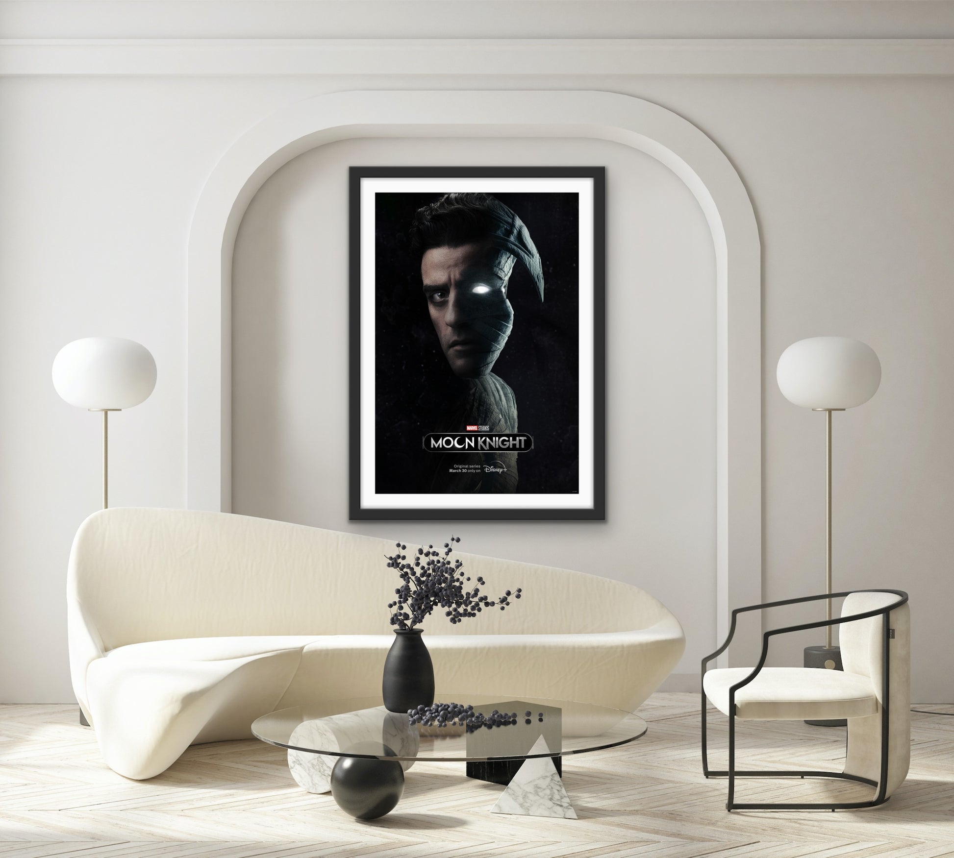 An original one sheet poster for the Marvel Disney+ TV series Moon Knight