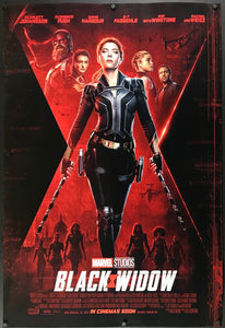 An original movie poster for the MCU fil Black Widow